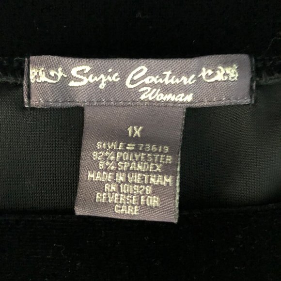 NEW Woman's Black Crushed Velvet Pants (Size 1X) - Picture 2 of 2